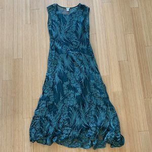 Sundance Green Silk Sleeveless Embroidered Cypress Legends Maxi Dress